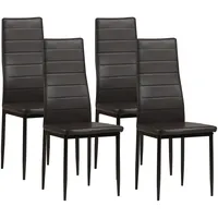 Albatros Esszimmerstühle MILANO 4er Set, Braun - Polsterstuhl mit