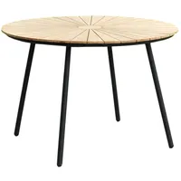 Garden Pleasure Gartentisch Covina Rund Braun-Schwarz Ø 110 cm