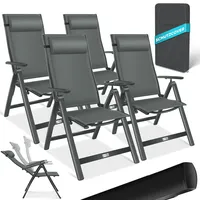 Kesser KESSER® Gartenstuhl Hochlehner mit Armlehnen Aluminium Klappstuhl inkl.