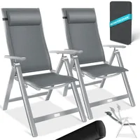 Kesser KESSER® Gartenstuhl Hochlehner mit Armlehnen Aluminium Klappstuhl inkl.