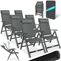 Kesser KESSER® Gartenstuhl Hochlehner mit Armlehnen Aluminium Klappstuhl inkl.