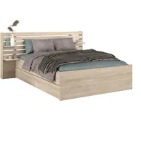 Furn.design Parisot Meuble Stauraumbett, Eiche, Holzwerkstoff, Nachbildung,Eiche, Holz Optik,