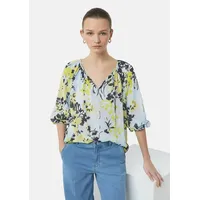 Comma, Bluse, blau|gelb, 38