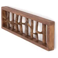 DESIGN DELIGHTS Wandgarderobe Altholz 82 x 22 cm Beige