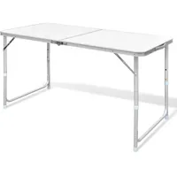 VidaXL Campingtisch Klappbar Höhenverstellbar Silber
