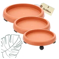 GarPet Pflanzenroller rund Rollbrett Pflanzen Blumentopf Untersetzer mit Rollen