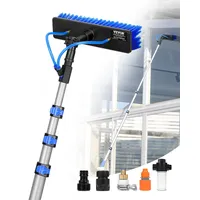 Vevor Teleskop Waschbürste mit Teleskopstiel Ausziehbar Teleskopstangen, Blau, 3,6