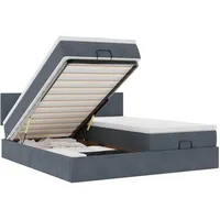 VidaXL Ottoman-Bett mit Matratzen Dunkelgrau 200x200 cm Samt