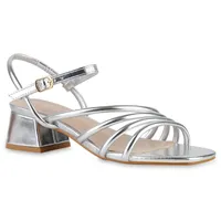 VAN HILL Damen Riemchensandaletten in Silber