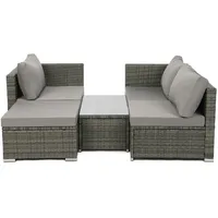 Svita Queens PolyRattan Lounge Sofa Garten Garnitur Lounge Gartenmöbel