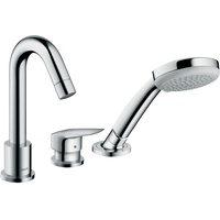 Hansgrohe Logis 3-Loch Einhebel-Wannenrandmischer inkl. Duschkopf, Chrom