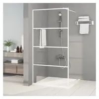 VidaXL Duschwand für Begehbare Dusche Weiß 100x195 cm ESG-Klarglas