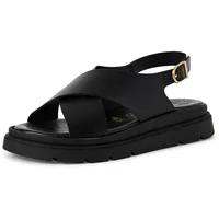 TAMARIS Damen Sandalette mit Keilabsatz, schwarz, 38 EU