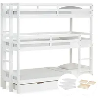 Homestyle4u Etagenbett, Weiß, Holz, Kinder- & Jugendzimmer, Kindermöbel, Kinderbetten,