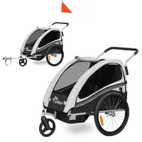 SAMAX 360° drehbarer Fahrradanhänger 2in1 Jogger - in Grau