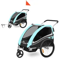 SAMAX 360° drehbarer Fahrradanhänger 2in1 Jogger - in Türkis
