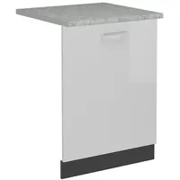 Vicco Geschirrspülblende R-Line, 60 cm, AP Marmor, Weiß Hochglanz/Anthrazit,