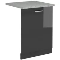 Vicco Geschirrspülblende R-Line, 60 cm, AP Marmor, Anthrazit Hochglanz/Anthrazit,