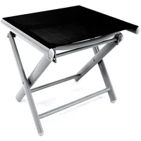 Mojawo Mojawo® Garten Klapphocker Fußhocker Aluminium - Textilen Silbergrau/Schwarz