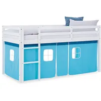 Homestyle4u Hochbett Blau, Weiß, Holz, Kinder- & Jugendzimmer, Kindermöbel,