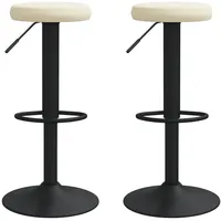VidaXL Barhocker 2 Stk. Creme Samt