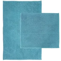 Nyvi Badematten Set Chenille Rechteckig - Badezimmerteppich - Rutschfest,