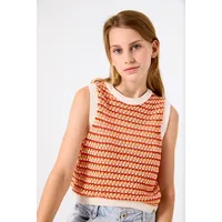 GARCIA Pullunder Chevron-Muster weiß 152/158 (12-13)