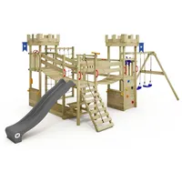 Wickey Spielturm Smart Arch mit Kletternetz grau