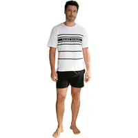 Bruno Banani Pyjama in weiß-schwarz, | Gr. 48/50 (M),