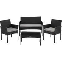 Tectake tectake® Rattan Gartenset, für 4 Personen,