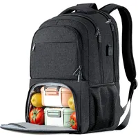 Luxuskollektion Großer Laptop Rucksack mit USB-Ladeanschluss, Schwarz 17.3