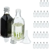 Relaxdays kleine Flaschen, 25er Set, 50 ml, Glasflaschen zum
