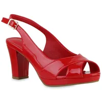 VAN HILL Klassische Sandaletten in Rot Lack