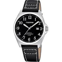 Calypso K5868/4 Herren-Armbanduhr mit Lederband Schwarz