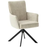 MCA Furniture Polsterstuhl ROSARIO, Creme - Schwarz - Cord