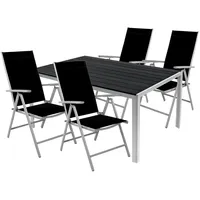 Mojawo 5tlg Gartenmöbel Set Gartengarnitur Outdoor Alu Non-Wood 180x90x74cm