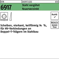 Peiner DIN 6917 Scheibe vierkant keilförmig für I-Träger Stahl