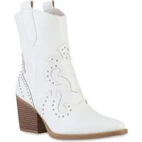 Stiefelparadies Damen Cowboy Boots in Weiss