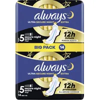 Always Binden Ultra Secure Night Extra mit Flügeln, 14