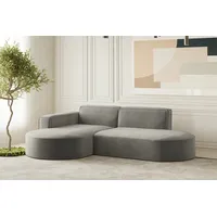 Fun Möbel Ecksofa Designersofa PALMA XS in Stoff Noel