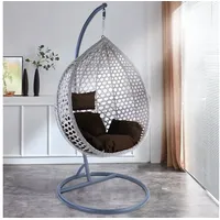 RAMROXX Luxus Style XXL Polyrattan Korb grau Gestell grau
