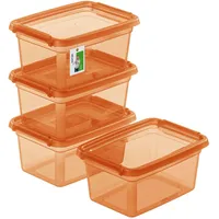 Moxom 4X Aufbewahrungsbox mit Deckel 1,5L – 19,5 x