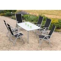 Merxx Gartenmöbel-Set Carrara 7-tlg. Schwarz
