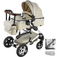 Tectake Kombi-Kinderwagen, 2 in 1, klappbar, mit 5-Punkt-Gurt, Bremse,