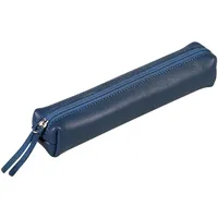 Clairefontaine 4x Schlampermäppchen Leder SLIM 19,5x2,5x4cm dunkelblau 410153C