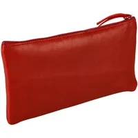 Clairefontaine 4x Ruby Flaches Schlampermäppchen Leder 22x11cm rot 410068C