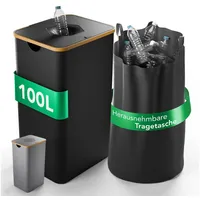 Newhabitat Pfandflaschen-Sammelbehälter 64419, 100 Liter, mit Einwurfloch und Deckel,