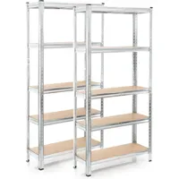 Wiltec Set 2x Schwerlastregal 180x90x30cm, Steckregal 875kg Werkstatt