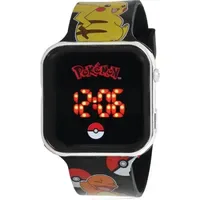 Accutime LED-Kinderuhr Pokémon 0 mm Kunststoffgehäuse Schwarz Silikonarmband Schwarz