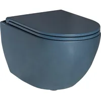 Evenes Wand-Tiefspül-WC Elanda, Keramik, spülrandlos, Blue Royal matt -
